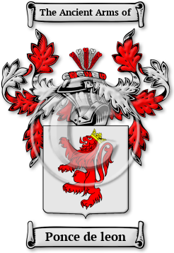 Ponce de leon Family Crest Download (jpg) Legacy Series - 150 DPI